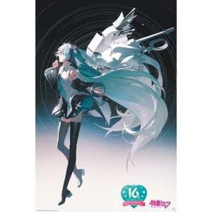 Happy 16th Birthday for Hatsune Miku <b>Poster</b> Celebrate with This Lively Anime <b>Poster</b> - Product Image 1