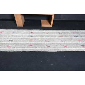 Handmade Traditional Gray Wool <b>Rug</b> 3.1 X 10.3ft Patchwork Rectangle Design for Living <b>Bedroom</b> Hallway-New Arrival <b>Rug</b> Latex - Product Image 3