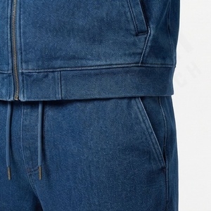 Conjunto Deportivo de Dos Piezas para Hombre, Chaqueta Cortavientos con Capucha y Bloques de Color Personalizados, Ropa Deportiva Activa de Algodón para Invierno - Product Image 3