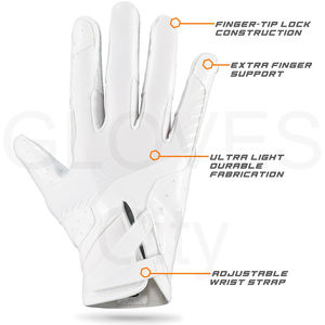 GANTS City Supply! Gants de football américain pour adultes en cuir PU de qualité supérieure, antidérapants, coupe-vent, avec sangle de poignet réglable - Product Image 3