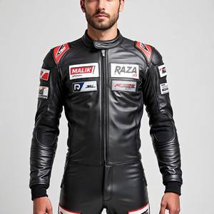 Traje de carreras Sportbike aprobado por la CE, protector de espalda Nivel 2, cuero perforado, Ventilación de clima cálido, seguridad en la conducción, Superbike - Product Image 1