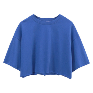 Custom Made Crop <b>Tops</b> For Women 100% Cotton Material Lightweight Quickdry Breathable O-Neck Style Customised Logo - Product Image 6