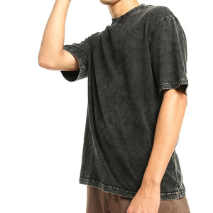 Camiseta Vintage lavada con ácido de gran tamaño de alta calidad para hombre, ropa de calle de algodón personalizada, camiseta superior fabricada con logotipo de calor, personalizador - Product Image 1