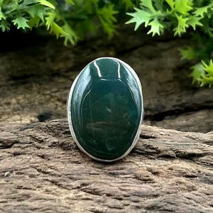 แหวนพลอยโอนิกซ์สีเขียวธรรมชาติ925เงินสเตอร์ลิงออกแบบด้วยมือปรับแต่งเครื่องประดับแหวนพลอยเทียมเวอร์มีลขายส่งจำนวนมาก - Product Image 2