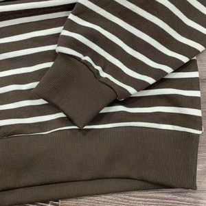 เซ็ตเสื้อสเวตเตอร์สวมหัวกางเกงขาสั้นสองชิ้นแบบสวมหัวลายทางฝรั่งเศสปักลายเอง - Product Image 5