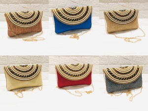 Pochette de soirée ethnique faite à la main pour dames Pochettes exclusives de mariage nuptiale - Product Image 2