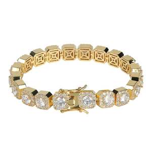 สร้อยข้อมือเทนนิสโลหะเงิน925ชิ้นพร้อมเพชรโมอิส15gm ชุบทองน้ำหนักเบาสำหรับงานปาร์ตี้โอกาสของขวัญ - Product Image 2