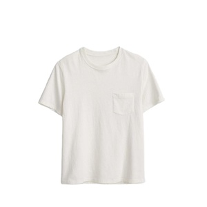 Venta al por mayor de color blanco en blanco con bolsillo Hombres Mujeres Camiseta Ropa de calle Camiseta Diseños personalizados Camiseta Unisex Ropa informal Camiseta - Product Image 1