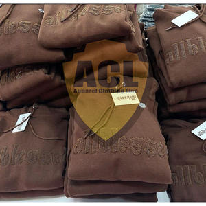 Oodies-suéter liso de algodón 100% grueso, suéter de gran tamaño con bordado de toalla de fabricante - Product Image 1