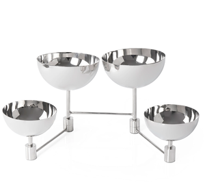 Argent Martelé Métal Jetable De Luxe Dates De Service Bol Mère Perle Bouton Couvercle Moderne Vaisselle Centre De Table Élégant Dessert - Product Image 4