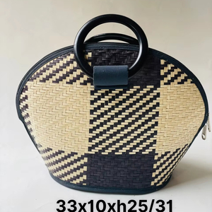 Sacs à main élégants et écologiques en herbe de sauge à fermeture ouverte, faits à la main avec motif floral et doublure naturelle pour femme - Product Image 6