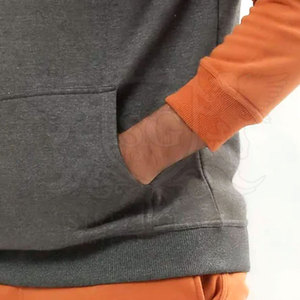 เสื้อฮู้ดสวมหัวของผู้ชายเสื้อมีฮู้ดผ้าคอตตอน100% สีพื้นใส่สบายป้องกันการหดตัวไซส์ใหญ่พิเศษดีไซน์ตามสั่ง - Product Image 5