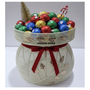 Bol à chocolat martelé en métal plaqué argent pour mariage Koweït Arabie Dubaï Qualité supérieure Nouveau bol à chocolat fantaisie - Product Image 6