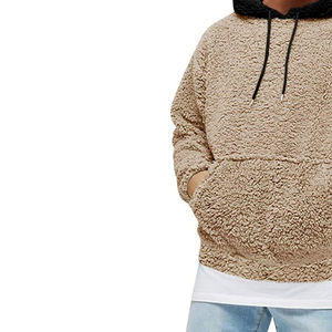 Custom Logo Solid 100% Cotton Full Face Zip-Up Winter Warm Patchwork <b>Sherpa</b> Fleece <b>Hoodies</b> for Men in Wholesale Price - Product Image 6