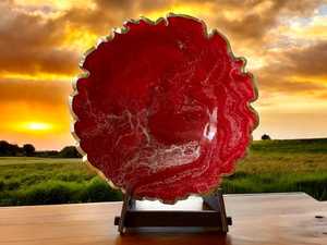 Bol de service élégant en résine verte pour vaisselle décorative et salle à manger à la maison Finition artistique moderne en résine - Product Image 6