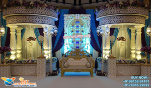 ธีมสีขาวใต้เวทีแต่งงานอินเดียแบบดั้งเดิมตกแต่งเวทีแต่งงานอินเดียศรีลังกาฮินดูตกแต่งเวทีแต่งงาน - Product Image 6