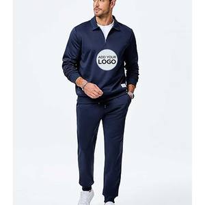 Ensemble de survêtement 2 pièces pour hommes Quarter Zip Sweatsuit Athletic Running Suit Sets Long Sleeve Casual Outfits - Product Image 5