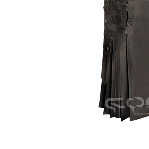 กระโปรงสั้นทรงสก็อตสำหรับผู้ชายใส่ทำงานอเนกประสงค์สีดำสวมใส่สบาย - Product Image 6