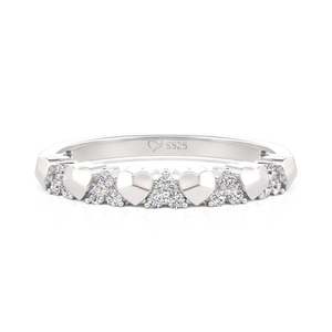 Jeulia Minimalist Heart <b>Ring</b> Sterling Silver with Zircon-Men's Rhodium Plated Gift Jewelry - Product Image 1