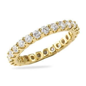 Anillo de Eternidad en Forma de U con Diamantes Redondos de 1.35ct, Elegantes Anillos de Diamantes para Mujer - Product Image 1