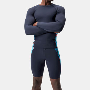 Men's Daily Wear Rash Guard for Summer <b>Swimming</b> Crew Neck Long Sleeve Design with Custom Logo Sublimated Material Spandex - Product Image 1