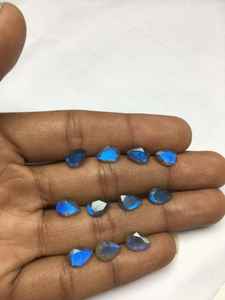 Lot de 10 pierres précieuses en vrac à facettes en Labradorite coupe poire pointues 3x5mm à 15x20mm pierres de fabrication de bijoux - Product Image 3