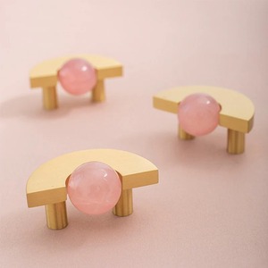 Gold and Pink Knob for Cabinets Drawers and Doors Elegant Decorative Handle for Home Decor <b>Kids</b> Room and Stylish Furniture Use - Product Image 1