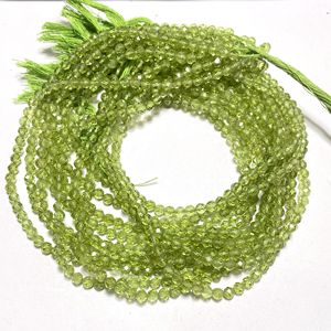 Venta al por mayor ASP GEMS, cuentas de forma redonda facetadas de peridoto de 4mm, esfera de piedras preciosas Verdes Naturales, hebra de 12 pulgadas de largo para joyería - Product Image 4