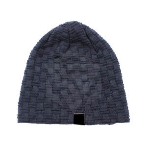 Custom Logo Jacquard 100% Acrylic Winter Season Warm <b>Knitted</b> <b>Beanie</b> Hat Plain Dyed <b>Beanies</b> - Product Image 1