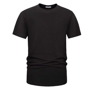 เสื้อยืดแขนสั้นผู้ชายสีดำคอกลมผ้าฝ้าย100% โลโก้กำหนดเอง OEM ลำลองฤดูร้อน - Product Image 1
