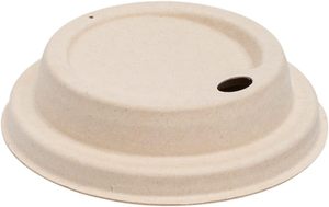Couvercle de bagasse de canne à sucre de 80mm pour le café Top jetable compostable écologique pour les boissons chaudes durables - Product Image 2