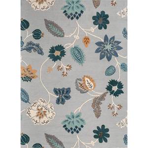 Tapis en laine classique bleu Hacienda à motifs floraux, grand format, tufté à la main, pour salon, couloir, rectangulaire, 10 mm Tnc-104 - Product Image 1