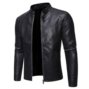 แจ็กเก็ตหนังสำหรับผู้ชายเสื้อแจ็กเก็ตหนังแฟชั่นใหม่ - Product Image 1