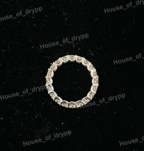 Anillo de boda de plata de ley 925 con diamantes de moissanita VVS, elegante anillo de eternidad minimalista para mujer, regalo. - Product Image 6