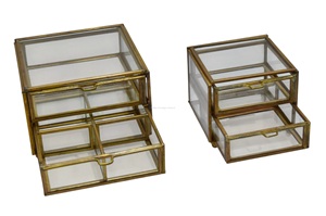 Boîte de rangement de bijoux en verre de conception carrée de haute qualité pour les mariages boîte-cadeau de bibelot moderne fermeture à pression dernier élément décoratif - Product Image 6