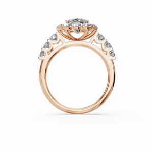 Anillo de Compromiso Radiant Vow con Diamantes, Plata de Ley, Anillo de Boda, Moissanita, Regalo de Aniversario, Anillos para Exportación desde India - Product Image 4