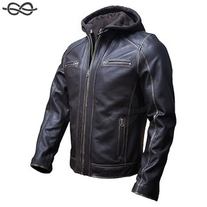 Meilleure vente Veste de moto en cuir d'agneau véritable pour hommes, col montant élégant, vêtements d'extérieur noirs durables pour les motards - Product Image 6