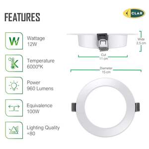 Luminaire encastré de cuisine LED moderne, indice de protection IP44, installation facile - Product Image 3
