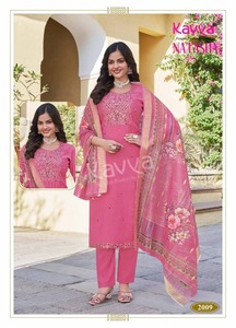 Ensemble de Kurti en soie romaine brodée réversible à séchage rapide et sans plis pour femmes élégantes et modernes pantalon Dupatta décontracté indien pakistanais - Product Image 3