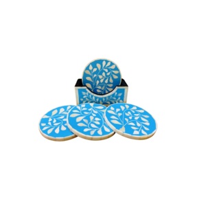 Hot Selling Customized <b>Wooden</b> Marble Resin Coaster Set Classic Style with Natural & Custom Colors Handmade in India - Product Image 2