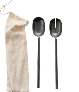 Serveur de salade en métal plaqué or dans un nouveau Design cuillère et fourchette à salade en métal dans un nouveau Look serveur de salade en métal pour la cuisine et le mariage - Product Image 3