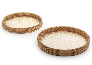 Latest Arrival Premium Quality Rattan Serving <b>Tray</b> Round Shape <b>Large</b> Size Jute Server Ware Wedding Food Serving <b>Tray</b> From India - Product Image 4