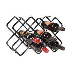 Suporte de metal moderno para vinho, mesa de ferro com suporte para garrafa de vinho, peça de design exclusivo em promoção