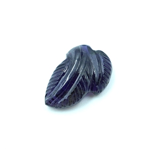 Sculpture en forme de feuille d'iolite naturelle pour la fabrication de bijoux - Product Image 3