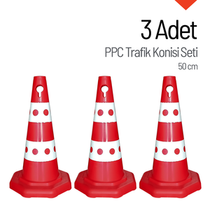 ชุดกรวยจราจรพลาสติก 3 ชิ้น ขนาด 50 ซม. สำหรับใช้ในงานจราจร - Product Image 2