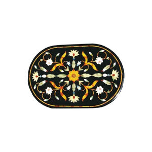 Marble Table Top Handmade Semi-Precious Inlay Dining <b>Kitchen</b> Center Home <b>Decor</b> Living Room Modern Design Solid Surface - Product Image 1