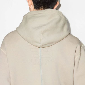 Sweat à capuche coupe ajustée en coton 100% de haute qualité pour hommes dernière conception teinte unie pour l'hiver - Product Image 5