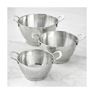 Professional Grade Stainless Steel <b>Strainer</b> Basket Large Capacity, Fine Mesh <b>Colander</b> for Rinsing Draining Washing <b>colander</b> Bowl - Product Image 3
