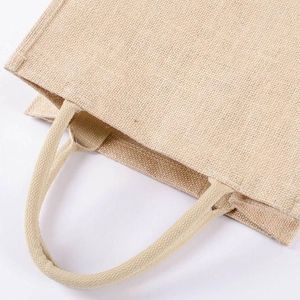 Sacs fourre-tout en jute personnalisés avec logo, motif géométrique, grande taille (>50cm), fermeture éclair, pour le shopping réutilisable, les cadeaux et la promotion (vente en gros) - Product Image 5