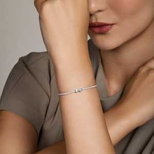 92.5 <b>Silver</b> <b>Bracelet</b> 191305 Rhodium & Gold Plated Diamond & Zircon Key Number Pattern Religious Ethnic <b>Charm</b> <b>Bracelets</b> for Gifts - Product Image 3